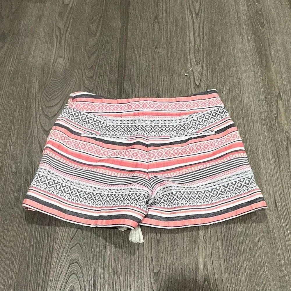 Loft The Rivera Short Pink Black Aztec Print Cotton Size 4